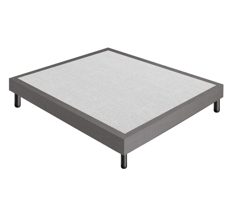 Sommier 180x200 Tapissier Déco Couleur Gris Resistant Jusqu'à 120 Kg Par Personne