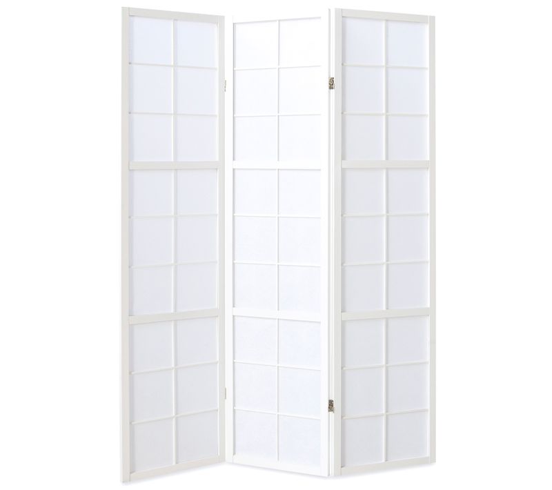 Paravent Japonais Shoji En Bois Blanc De 3 Pans