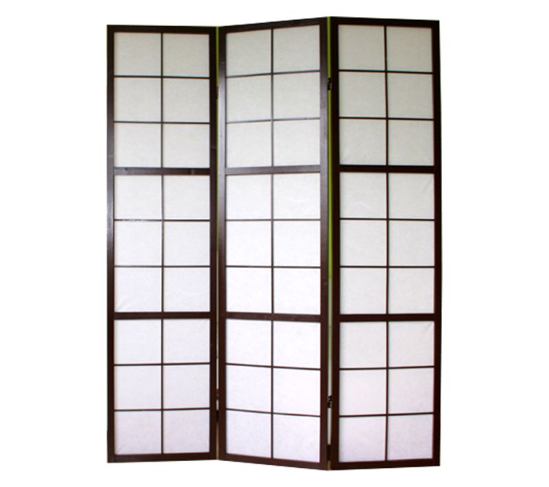 Paravent Japonais Shoji En Bois Noir De 3 Pans