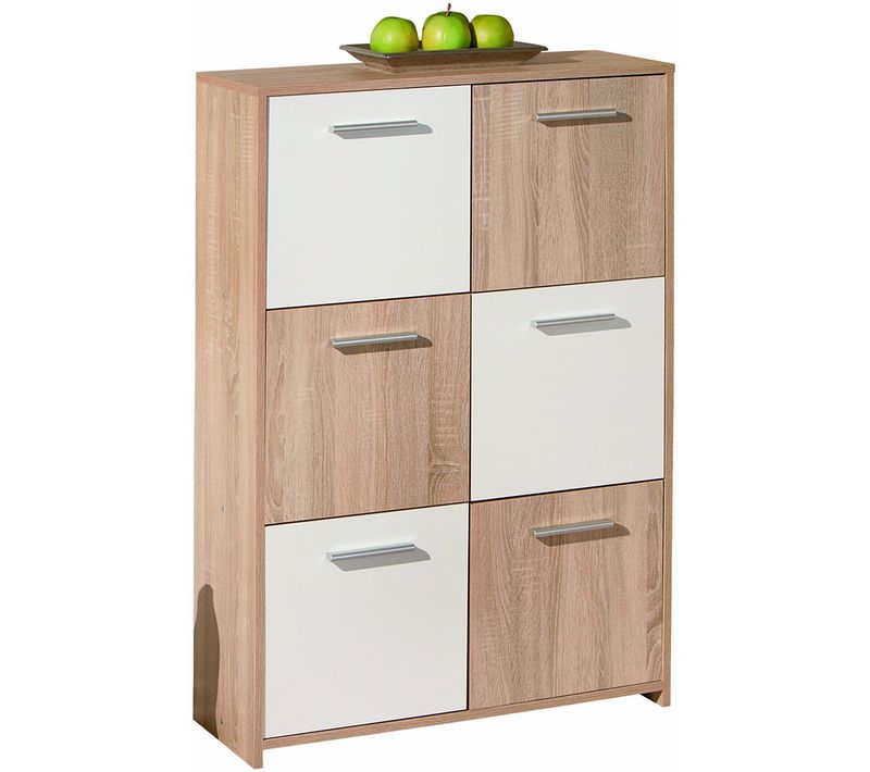 Commode De 6 Portes Chêne De Sonoma, Dim : 77 X 30 X 115 Cm