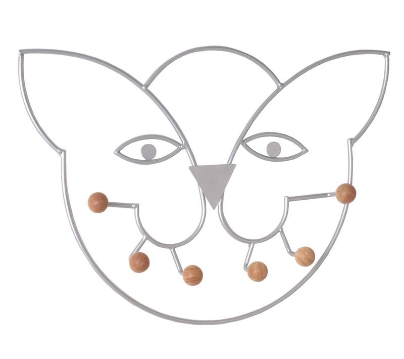 Patére Murale En Tube D'acier Coloris Alu, Dim : L48 X P6,5 X H34 Cm