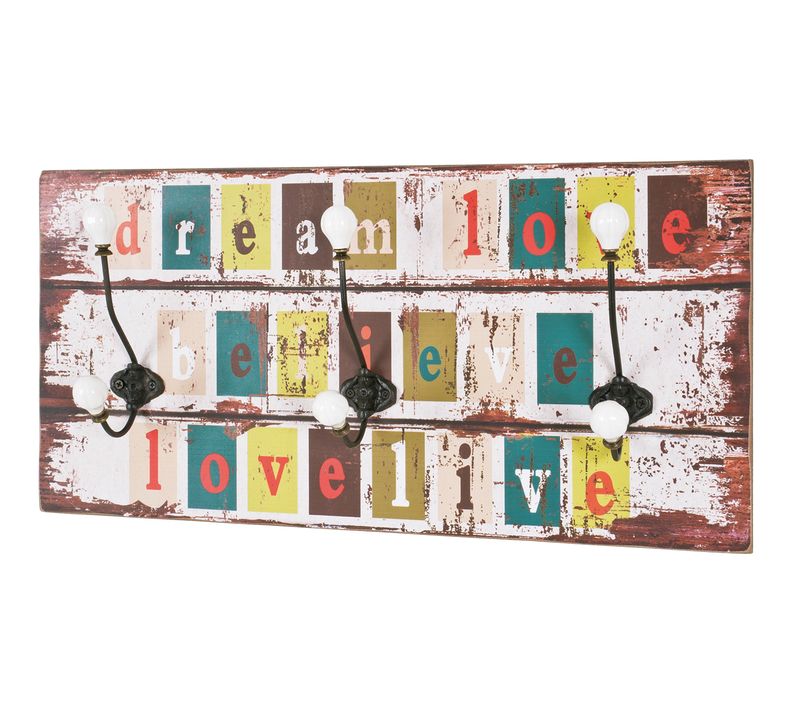 Garderobe En Mdf Multicolore, L60x P12 X H30 Cm