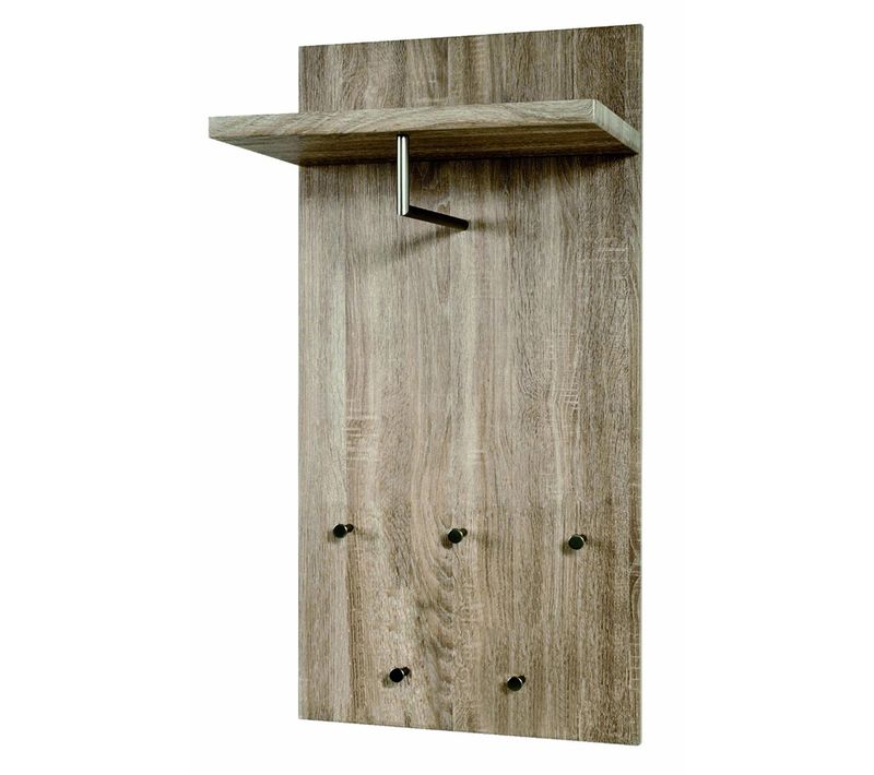 Patére En Mdf Coloris Décor Chêne Truffe, L49 X P31 X H100 Cm