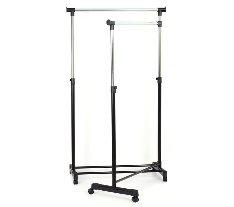 Portant Double Pivotant, H Ajustable De 104 à 174 Cm X L90.5 Cm X P 43 Cm