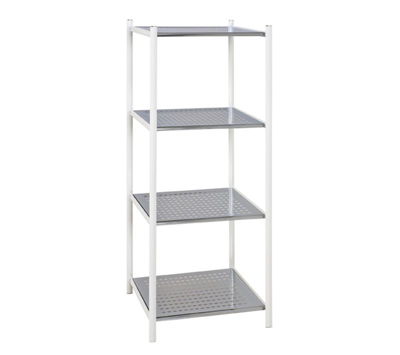 Etagère Salle De Bain Blanc-chromé, L40 X H103 X P35 Cm