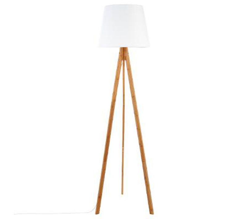 Lampadaire Coloris Blanc En Bambou Et Polyester - Dim : H160 X D50 Cm