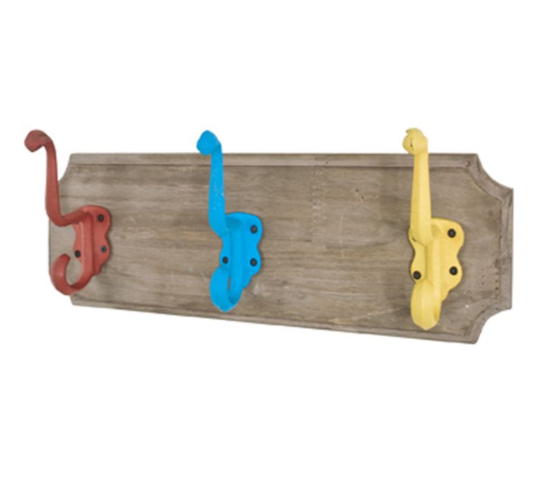 Patère Murale Coloris Vintage-multicolore - Dim : L 35 X P 13 X H 8 Cm