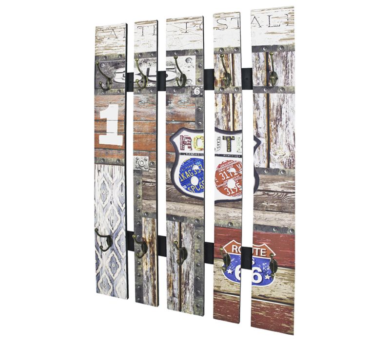 Garderobe Murale Coloris Vintage - Dim : L 65 X P 9 X H 100 Cm