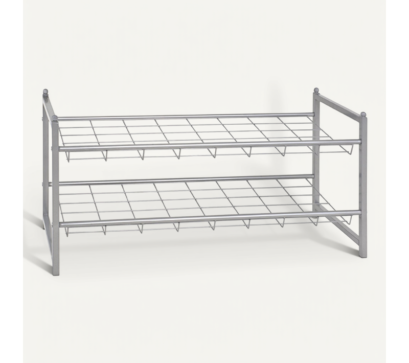 Etagère à Chaussures Coloris Alu - Dim : L 80 X P 30 X H 38 Cm
