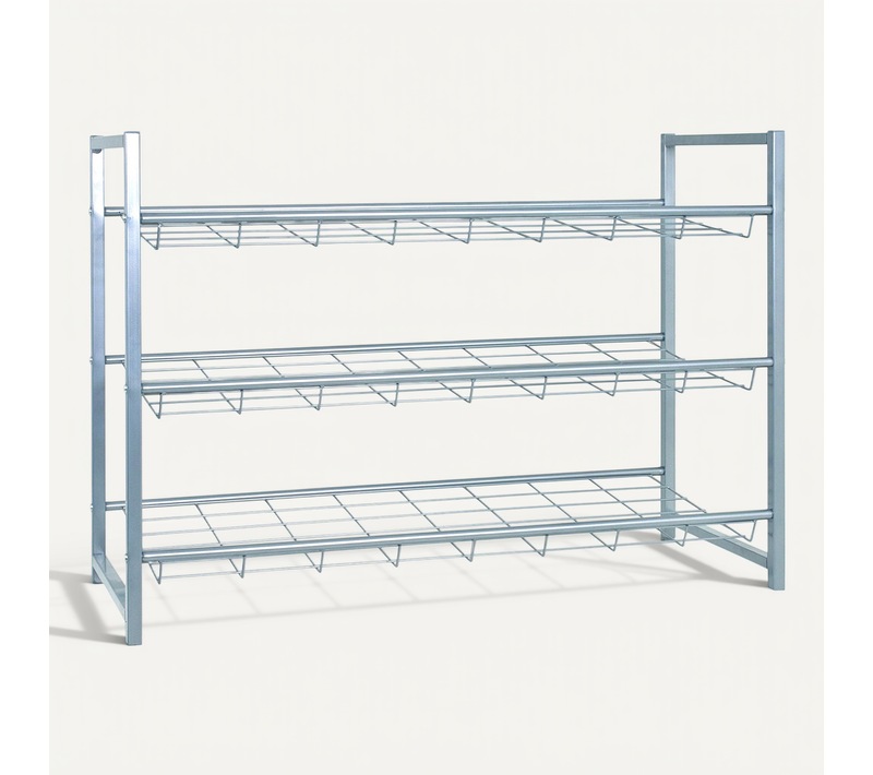 Etagère à Chaussures Coloris Alu - Dim : L 80 X P 30 X H 60 Cm