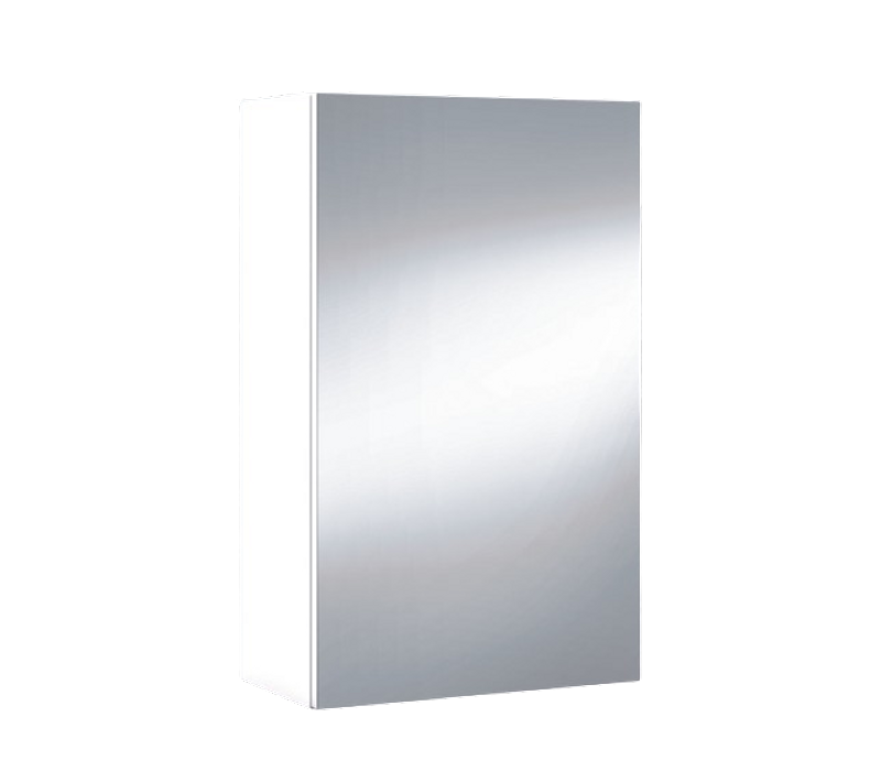 Miroir De Salle De Bain Avec Rangements 1 Porte En Blanc Brillant, 65 X 40 X 21 Cm