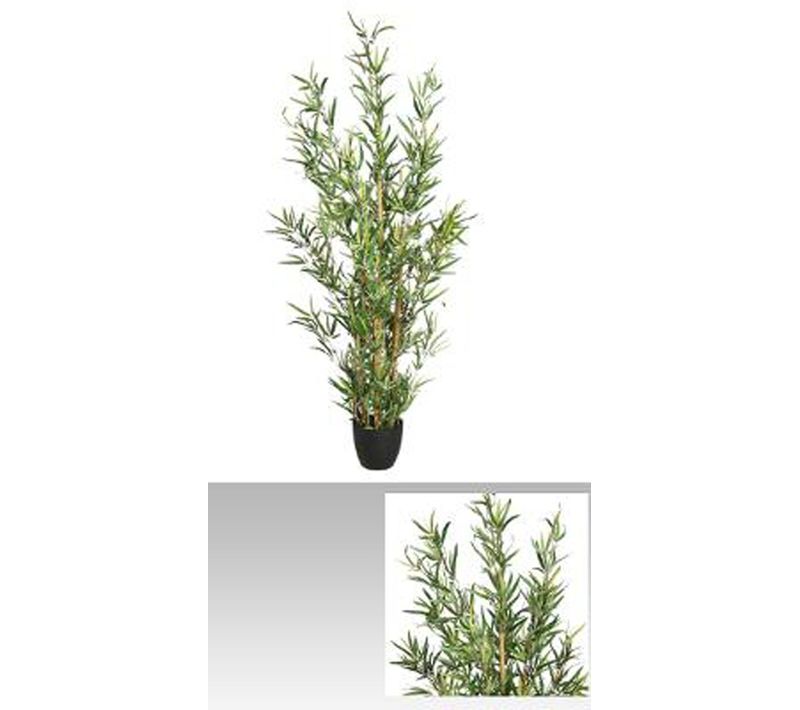 Plante Artificielle " Bambou " En Polyester + Fer + Bambou + Polyethyl - Dim : H 120 Cm