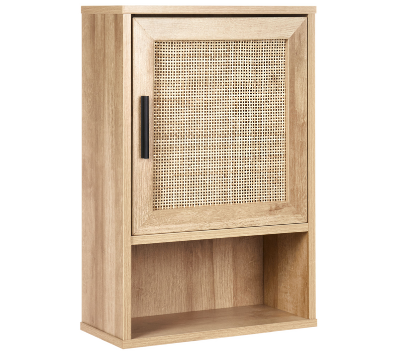 Armoire De Toilette - Meuble De Rangement Salle De Bains Rosell 40 Cm Marron Clair