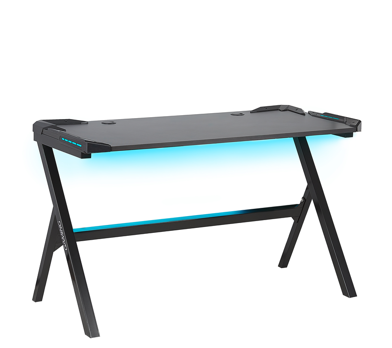 Bureau Gamer - Bureau Gaming Danvers Noir 120 Cm 60 Cm LED Rvb