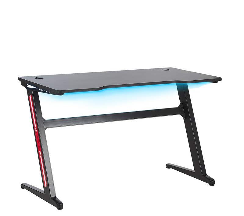 Bureau Gamer - Bureau Gaming Darfur Noir 120 Cm 60 Cm LED Rvb