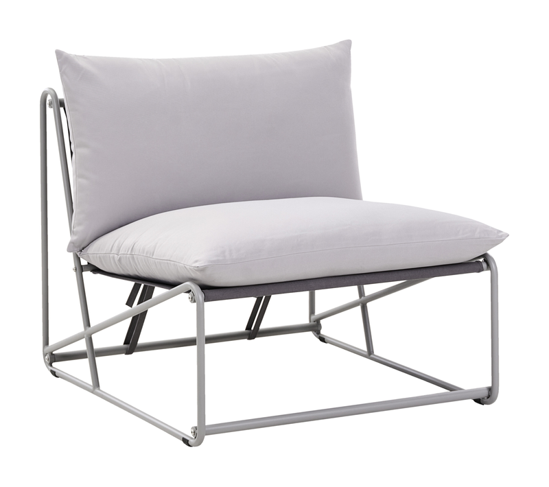 Chaise De Jardin - Chaise D'extérieur Avec Coussin Pico Métal Gris