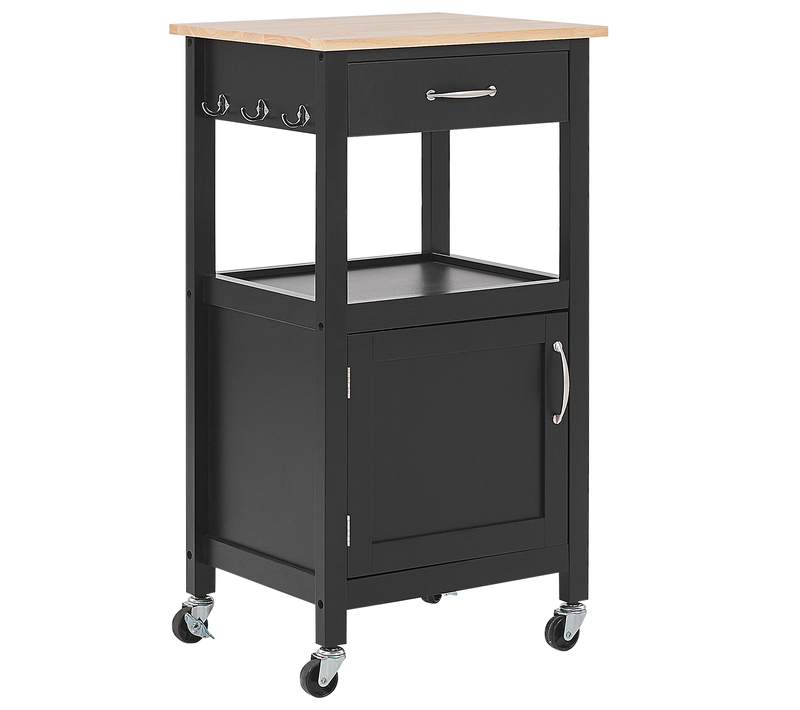 Desserte à Roulettes - Chariot De Cuisine Siena Noir