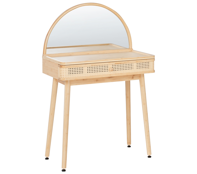 Coiffeuse - Table De Maquillage Avec Miroir Rancheria Marron Clair