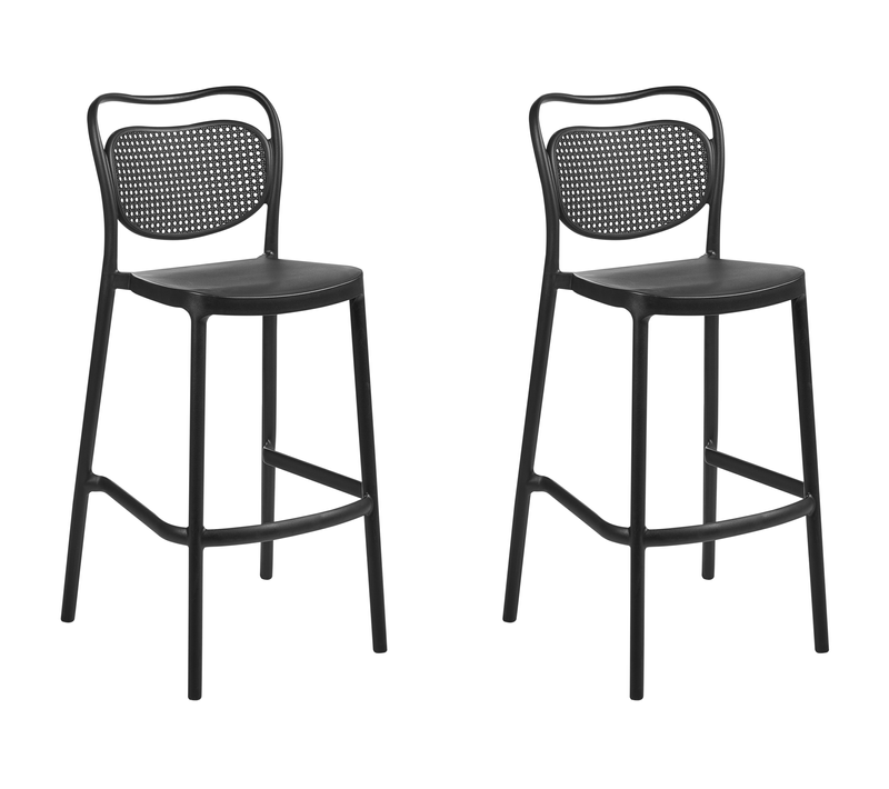 Lot De 2 Tabourets De Jardin - Chaises De Bar De Jardin Celleno Noir