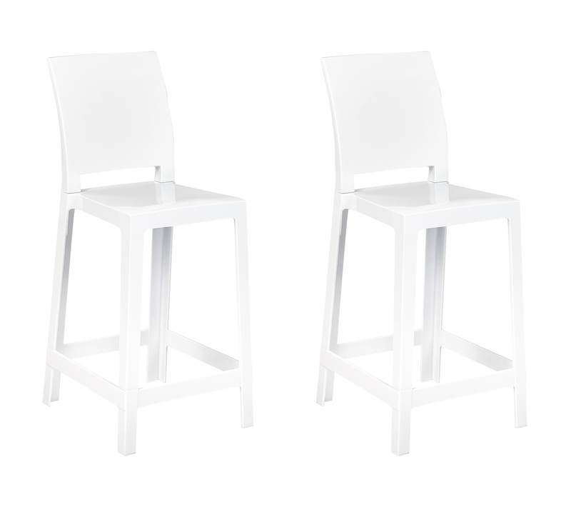 Lot De 2 Tabourets De Bar - Chaises De Bar Wellington Blanc