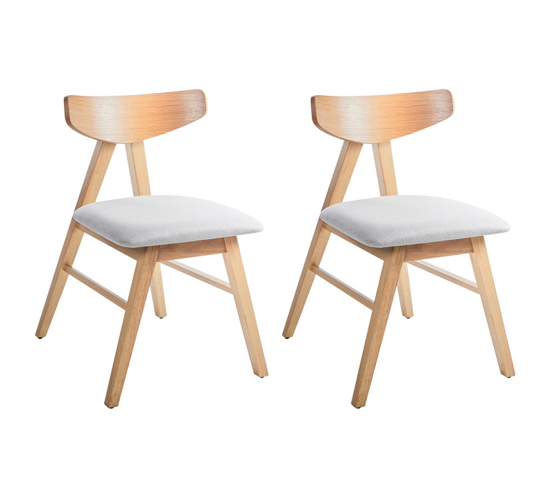 Lot De 2 Chaises De Salle à Manger - Chaises De Cuisine Lacota Bois Marron Clair/gris