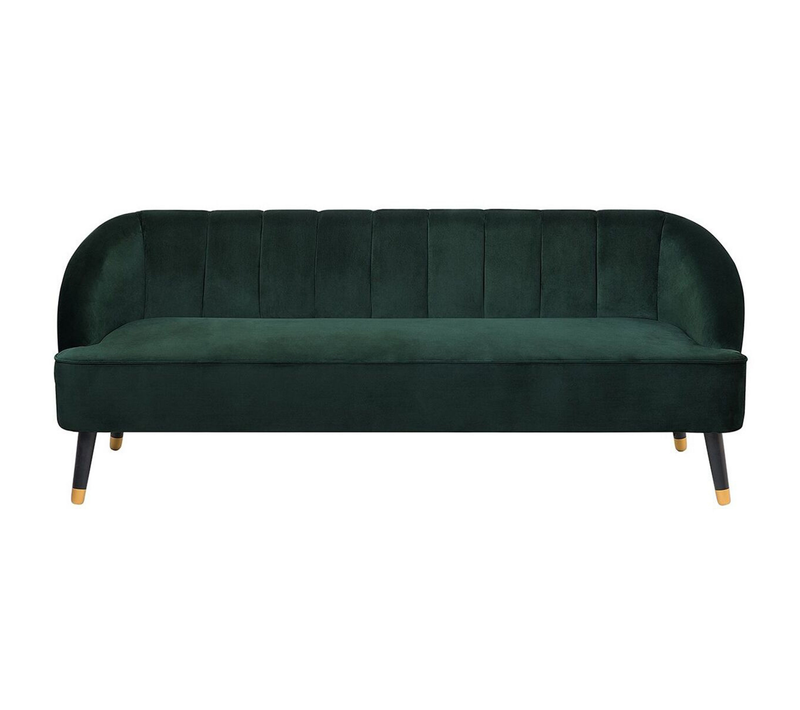 Canapé 3 Places - Canapé Droit - Canapé Fixe Alsvag Velours Vert Émeraude