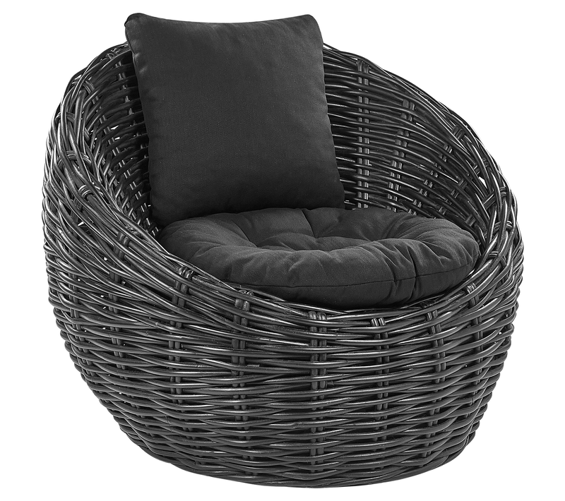 Chaise De Jardin Chaise D'extérieur Lerici Rotin Noir