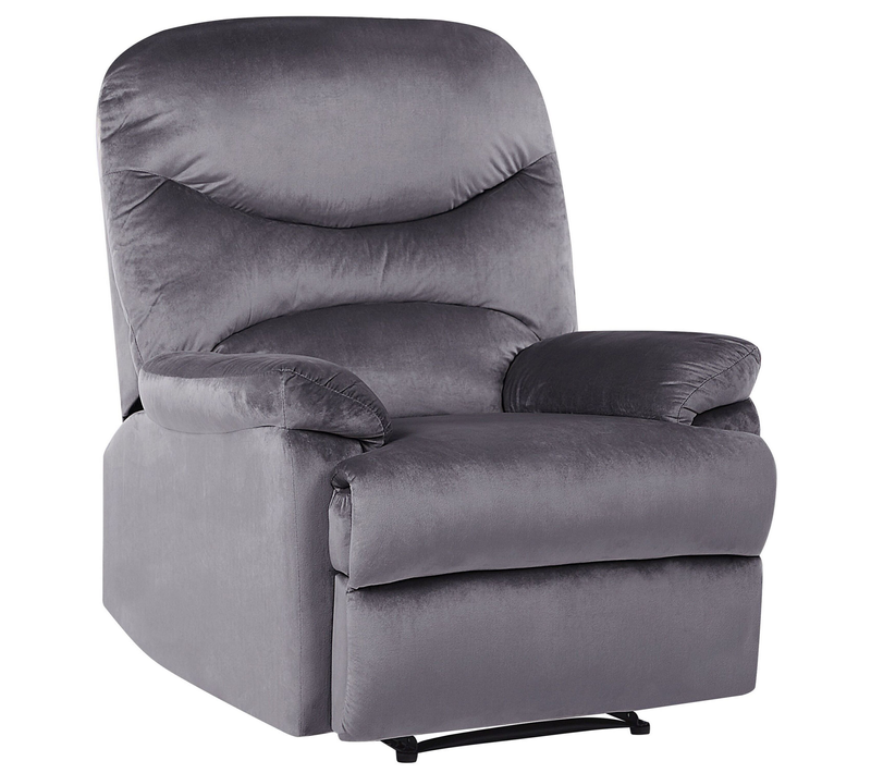 Fauteuil Inclinable - Fauteuil Relax Eslov Repose-pieds Inclus Velours Gris
