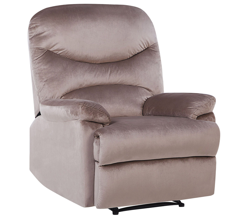Fauteuil Inclinable - Fauteuil Relax Eslov Repose-pieds Inclus Velours Taupe Beige