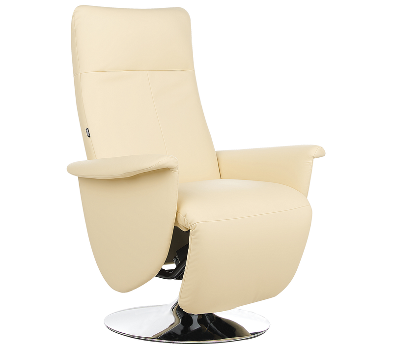 Fauteuil Inclinable - Fauteuil Relax Prime Repose-pieds Inclus Cuir Pu Beige Clair