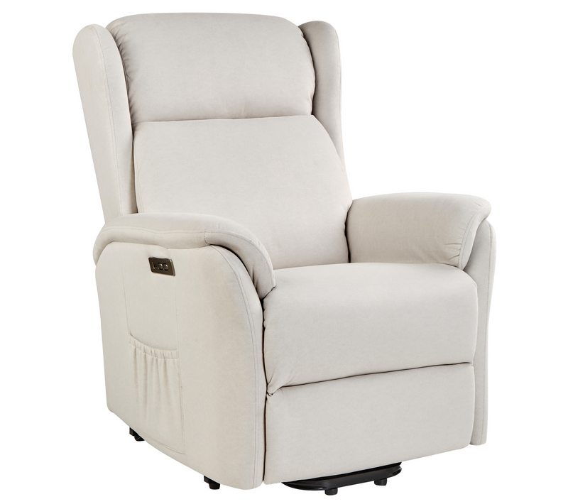 Fauteuil Inclinable Électrique - Fauteuil Relax Elegy Repose-pieds Inclus Tissu Beige Clair
