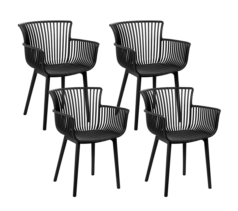 Lot De 4 Chaises De Jardin - Chaises D'extérieur Pesaro Noir