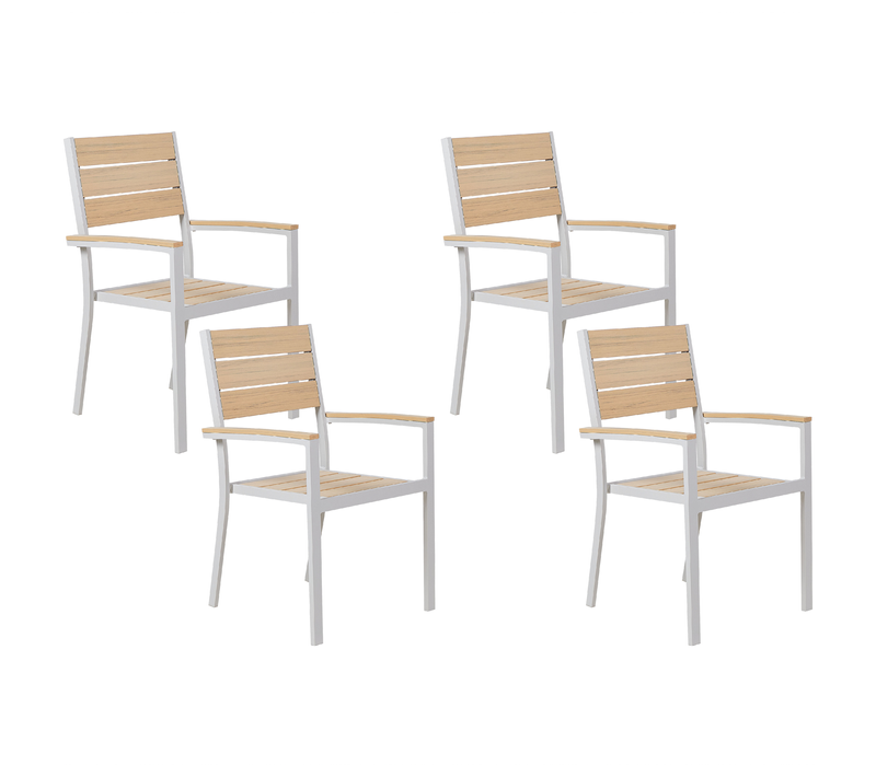 Lot De 4 Chaises De Jardin - Chaises D'extérieur Prato Beige
