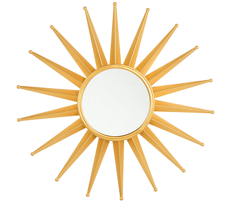 Miroir Mural Miroir Décoratif - Perelli 60 Cm 60 Cm Métal Doré