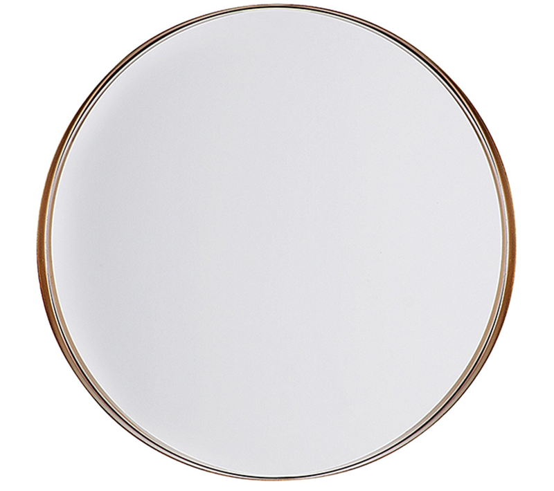 Miroir Mural Miroir Décoratif - Piney 40 Cm 40 Cm Métal Cuivré