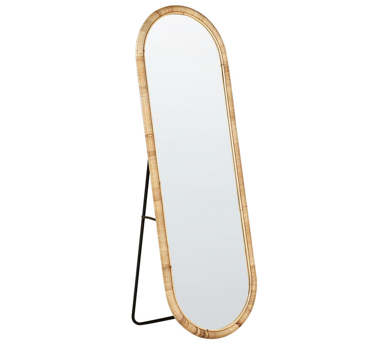 Miroir Sur Pied - Miroir Sur Toute La Longueur Montot 150 Cm Rotin Naturel