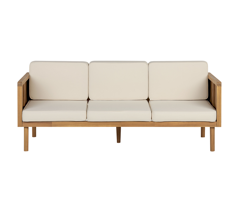 Canapé De Jardin 3 Places - Canapé D'extérieur Baratti Acacia Marron