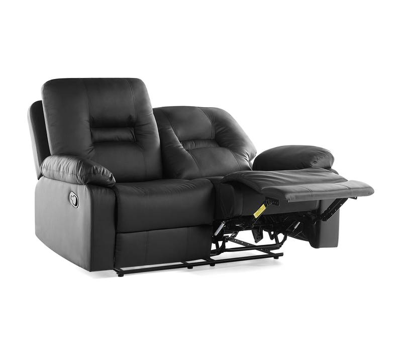Canapé Relax Manuel 2 Places Canapé Relaxation Bergen Cuir Pu Noir