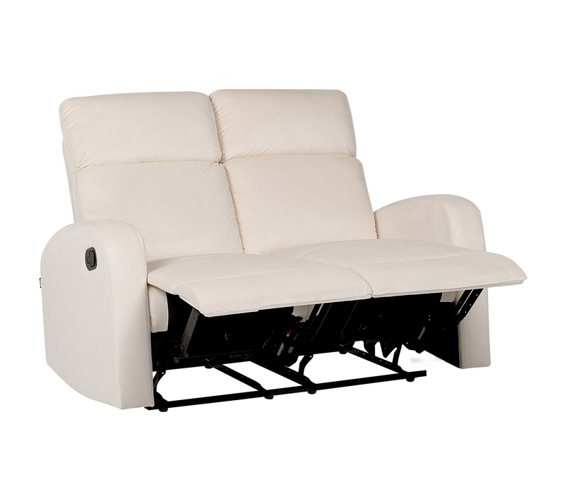 Canapé Relax Manuel 2 Places Canapé Relaxation Verdal Velours Blanc Cassé