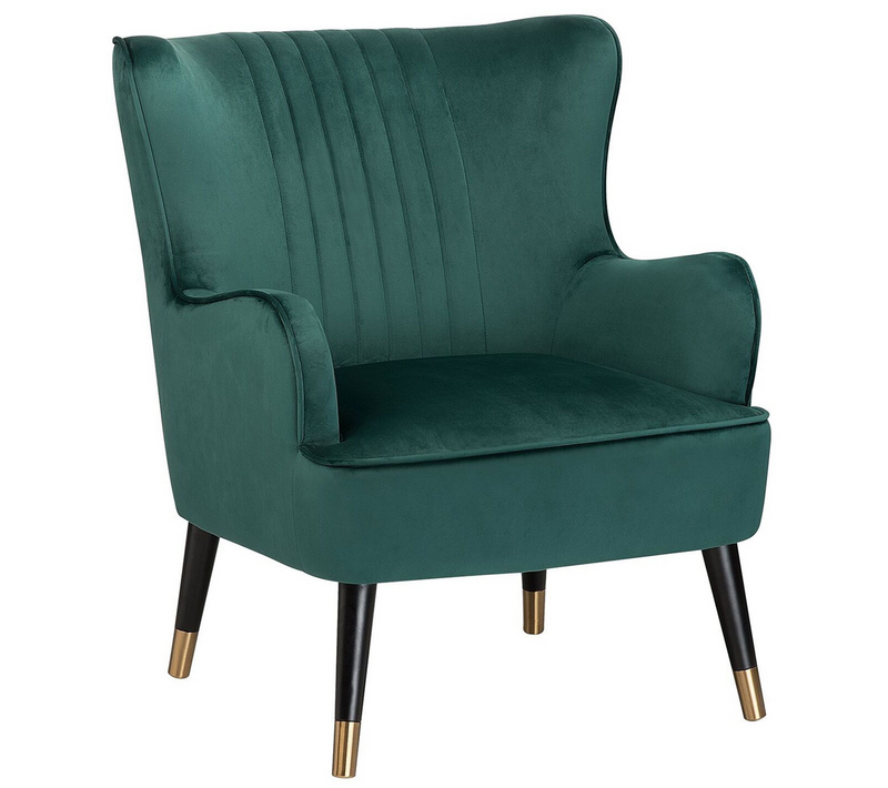 Fauteuil Fixe Fauteuil De Salon Varberg Velours Vert Émeraude