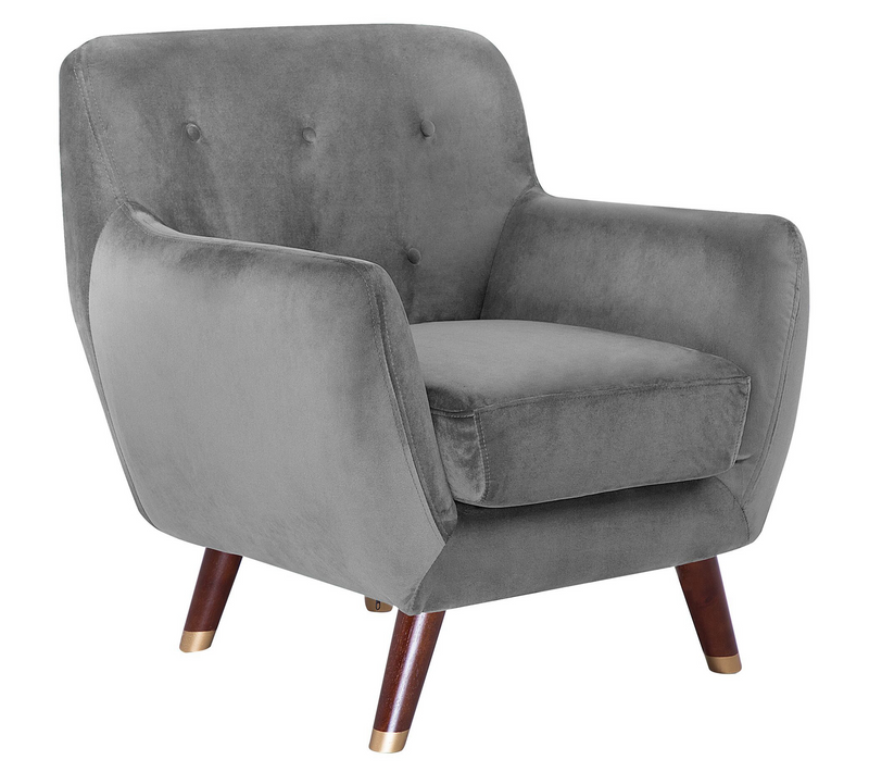 Fauteuil Fixe Fauteuil De Salon Bodo Velours Gris