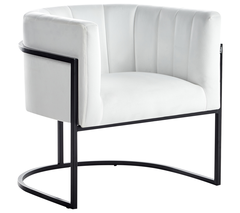 Fauteuil Fixe Fauteuil De Salon Larvik Ii Velours Blanc