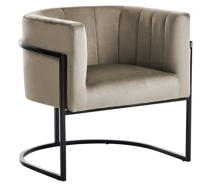 Fauteuil Fixe Fauteuil De Salon Larvik Ii Velours Taupe