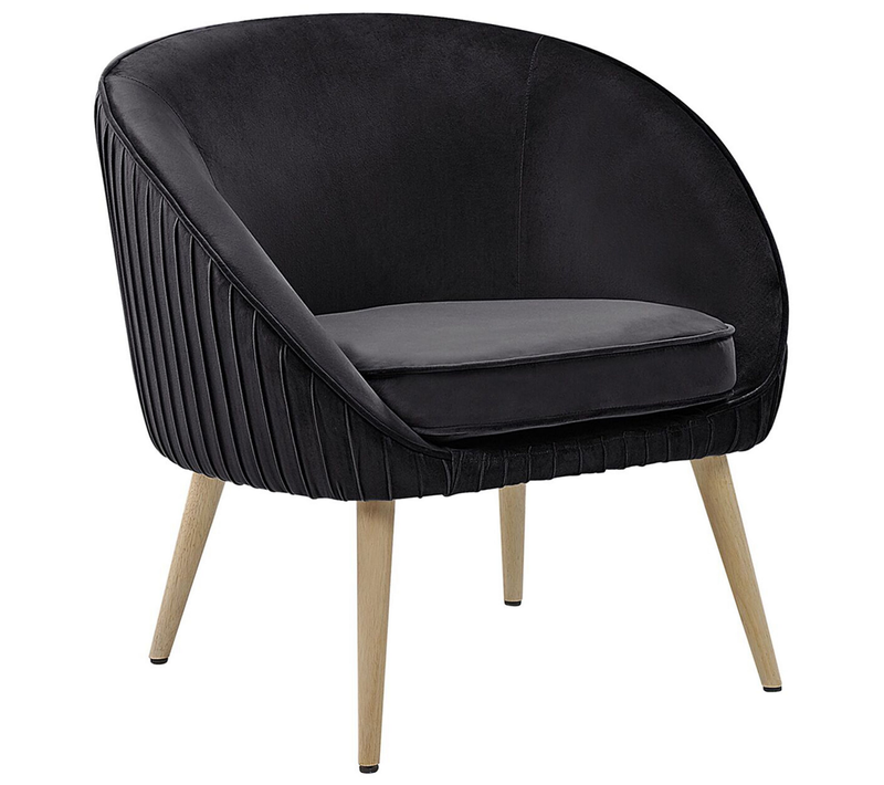 Fauteuil Fixe Fauteuil De Salon Tromso Velours Noir