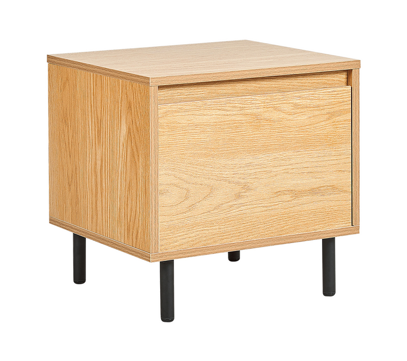 Table De Nuit - Table De Chevet à 1 Tiroir Nikea Marron Clair