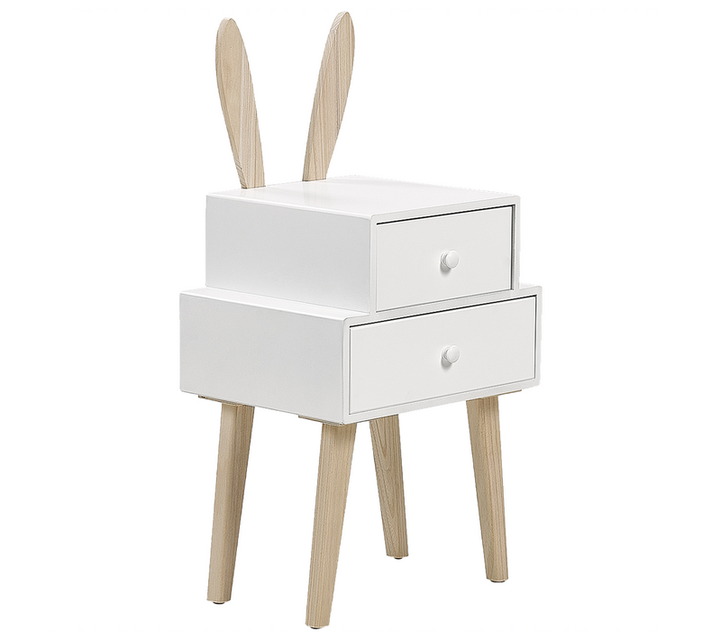 Table De Nuit - Table De Chevet à 2 Tiroirs Banks Blanc
