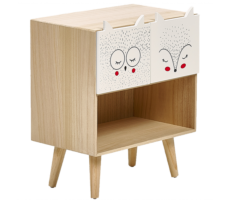 Table De Nuit - Table De Chevet à 2 Tiroirs Rupert Marron Clair