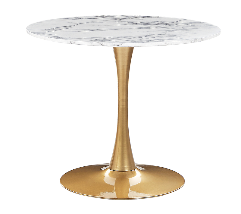 Table De Salle à Manger - Table De Repas Boca Marbre/doré 90 Cm 90 Cm