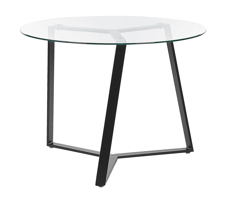 Table De Salle à Manger - Table De Repas Kebri Noir 100 Cm 100 Cm Verre De Sécurité