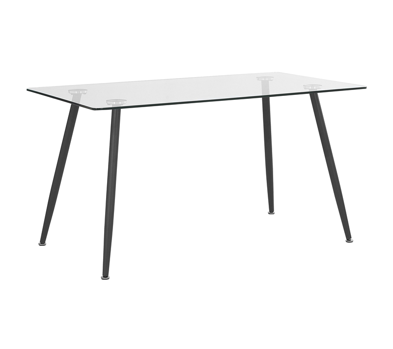 Table De Salle à Manger - Table De Repas Midland Noir 140 Cm 80 Cm Verre De Sécurité